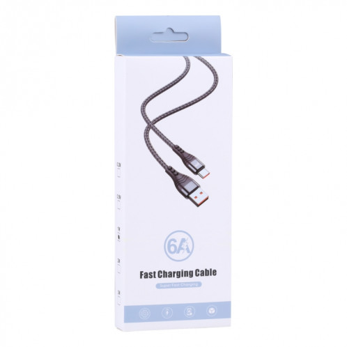 ADC-005 6A USB vers USB-C / TYPE-C TEAVER Câble de données de charge rapide, longueur: 1m (noir) SH601A1187-07