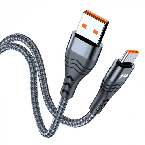 ADC-005 6A USB vers USB-C / TYPE-C TEAVER Câble de données de charge rapide, longueur: 2m (noir) SH602A966-06