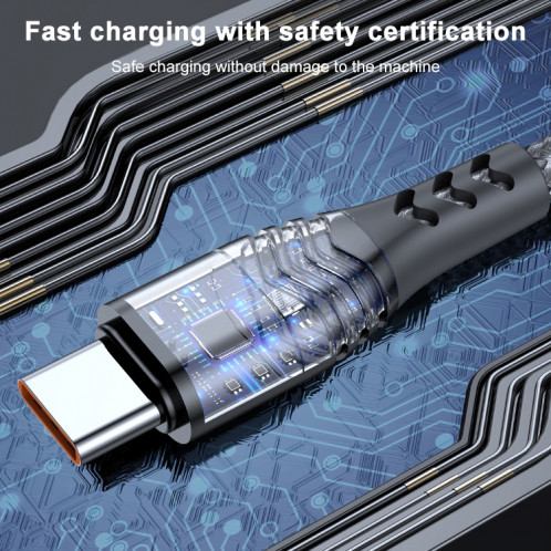 ADC-005 6A USB vers USB-C / TYPE-C TEAVER Câble de données de charge rapide, longueur: 2m (noir) SH602A966-06