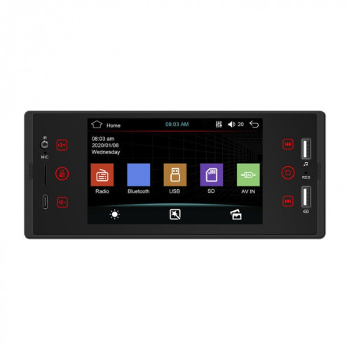 SW150 5 pouces HD écran tactile double usb voiture mp5 lecteur bluetooth inversant carte vidéo u disque radio SH12941134-011