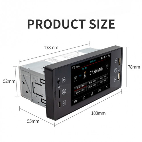 SW150 5 pouces HD écran tactile double usb voiture mp5 lecteur bluetooth inversant carte vidéo u disque radio SH12941134-011