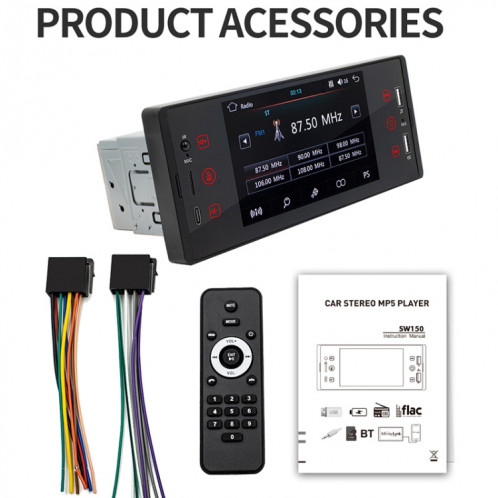 SW150 5 pouces HD écran tactile double usb voiture mp5 lecteur bluetooth inversant carte vidéo u disque radio SH12941134-011