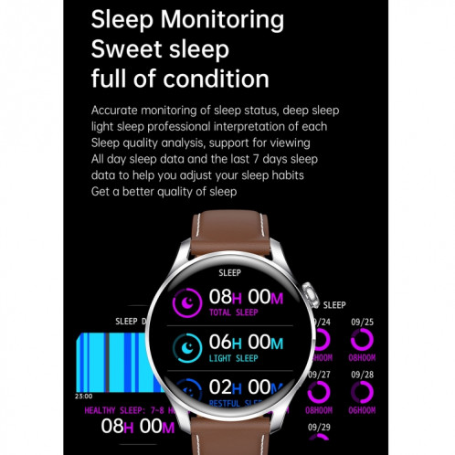 M103 1.35 pouces IPS Color Screen Smart Watch Smart Smart, Support Surveillance du sommeil / Surveillance de la fréquence cardiaque / Appel Bluetooth / Musique Lecture, Style: Bracelet en cuir (brun) SH901B448-010