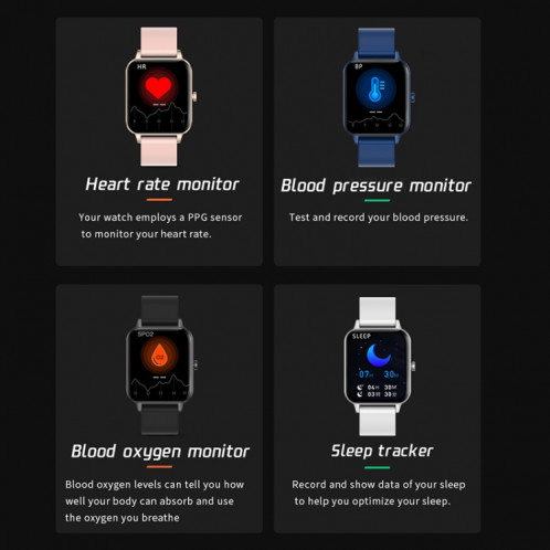 MX7 1.69 pouces IPS écran tactile IP68 Wather Watch Smart Watch, Support Surveillance du sommeil / Surveillance de la fréquence cardiaque / Appel Bluetooth / Surveillance de la température corporelle (bleu) SH101C1867-09