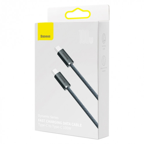 BASEUS CALD000216 Série dynamique 100W USB-C / TYPE-C sur le câble de données de charge rapide USB-C / C / C / C / C, Longueur du câble: 1m (bleu gris foncé) SB501C808-08