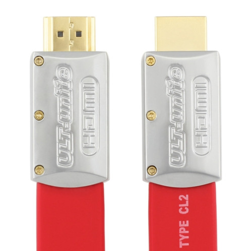 ULT-UNITE 4K Ultra HD Plaqué doré HDMI To HDMI Câble plat, Durée du câble: 10m (rouge) SU708A1704-07