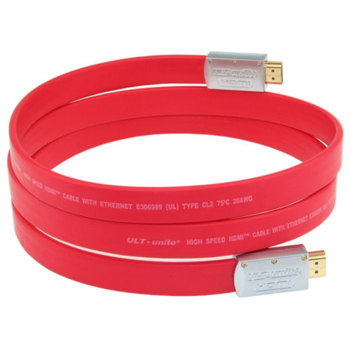 ULT-UNITE 4K Ultra HD Plaqué doré HDMI To HDMI Câble plat, Durée du câble: 10m (rouge) SU708A1704-07