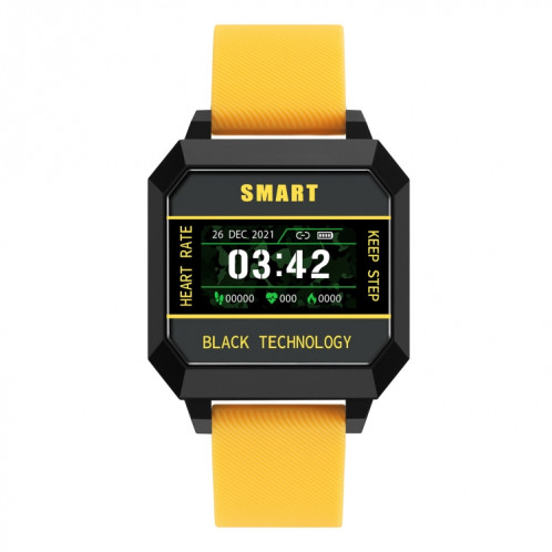 F8 0.96 pouces TFT Screen Screen Life Smart Watch, Support Surveillance du sommeil / Surveillance de la fréquence cardiaque / Surveillance de la pression artérielle / Rappel d'impulsions (jaune) SH401B1763-09