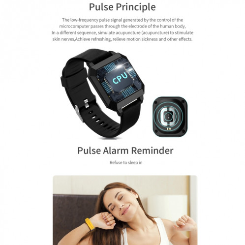 F8 0,96 pouces TFT Screen Screen Life Smart Watch, Support Surveillance du sommeil / Surveillance de la fréquence cardiaque / Surveillance de la tension artérielle / Rappel de pouls (Noir) SH401A964-09