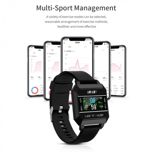 F8 0,96 pouces TFT Screen Screen Life Smart Watch, Support Surveillance du sommeil / Surveillance de la fréquence cardiaque / Surveillance de la tension artérielle / Rappel de pouls (Noir) SH401A964-09