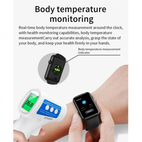 HT5 1.57 pouces IPS écran tactile IP68 Smart Watch Smart, surveillance du sommeil / surveillance de la fréquence cardiaque / surveillance de la température corporelle / appel Bluetooth (vert) SH501D451-08