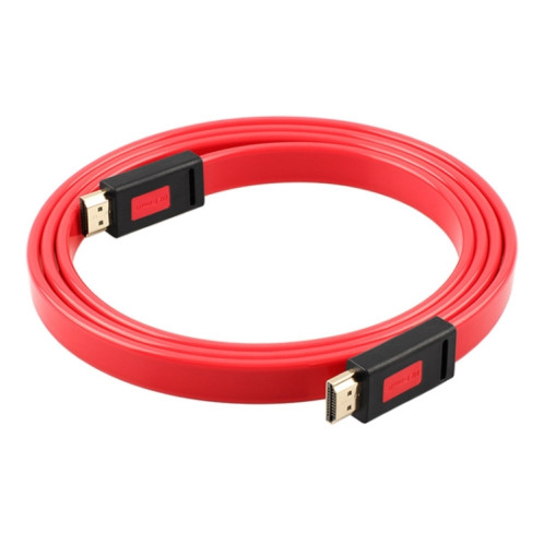 ULT-UNITE 4K ULTRA HD Plaqué Gold HDMI au câble plat HDMI, longueur de câble: 1,5 m (rouge transparent) SU502A1525-06