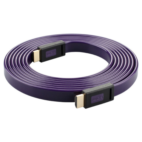 Câble plat HDMI HDMI plaqué or ultra HD ultra HD, longueur de câble: 2m (violet transparent) SU503B429-06