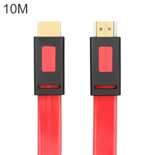 Câble plat HDMI HDMI plaqué or ultra hd ultra HD ultra HD, longueur de câble: 10m (rouge transparent) SU506A1077-06