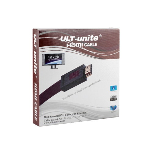 Câble plat HDMI HDMI plaqué or ultra hd ultra HD ultra HD, longueur de câble: 10m (rouge transparent) SU506A1077-06
