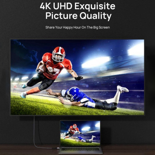 HDMI 2.0 Câble de tresses de tresses HDMI 2.0 mâle 4K Ultra-HD, longueur de câble: 1m (gris) SH801A744-07