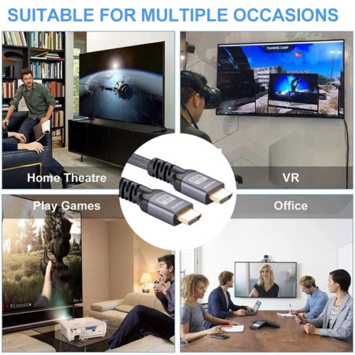 HDMI 2.0 Homme à HDMI 2.0 Câble de tresses 4K Ultra-HD à ultra-HD, longueur de câble: 1,5 m (gris) SH802A193-07