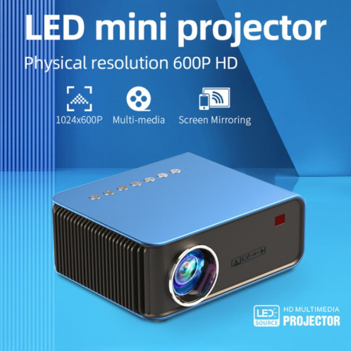 T4 Version régulière 1024x600 1200 Lumens Portable Home Théâtre LCD Projecteur LCD, Type de fiche: US Plug (Bleu) SH001A1544-010