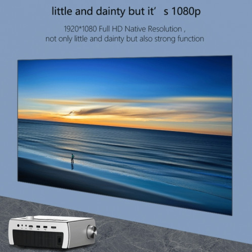 YG430 Android Version 1920x1080 2500 Lumens Portable Home Théâtre LCD HD Projecteur HD, Type de prise: Fiche AuU (Silver) SH204A1962-07
