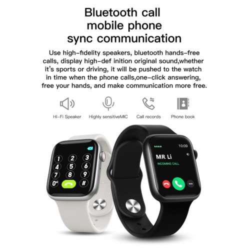 T500 1,44 pouces TFT Touch Smart Watch Smart Watch, Support Surveillance du sommeil / Surveillance de la fréquence cardiaque / Call Bluetooth / Playback Musique Bluetooth (Blanc) SH901E1822-08