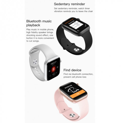 T500 1,44 pouces TFT Touch Smart Watch Smart Watch, Support Surveillance du sommeil / Surveillance de la fréquence cardiaque / Call Bluetooth / Playback Musique Bluetooth (Blanc) SH901E1822-08