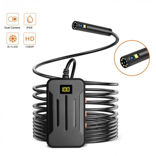 F300 5.5mm IP68 WatweProof HD Dual Cameras Dual Endoscope numérique, Longueur: 2m Câble dur (Noir) SH801A1797-08