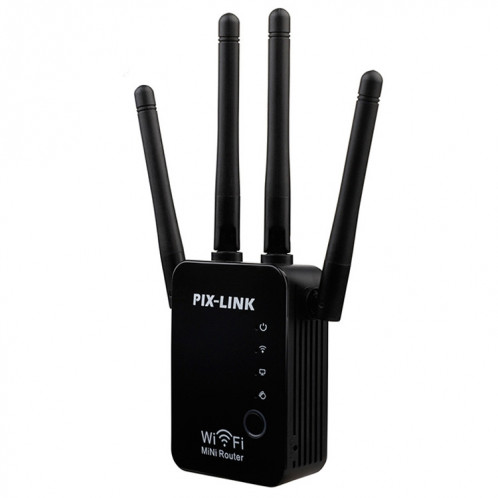 Répéteur de routeur WiFi intelligent sans fil avec 4 antennes WiFi, spécification de prise: prise UE (noire) SH301A806-08