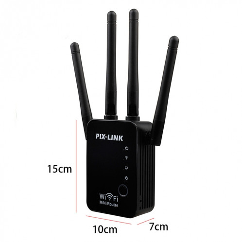 Répéteur de routeur WiFi intelligent sans fil avec 4 antennes WiFi, spécification de prise: prise britannique (noire) SH302A1961-08