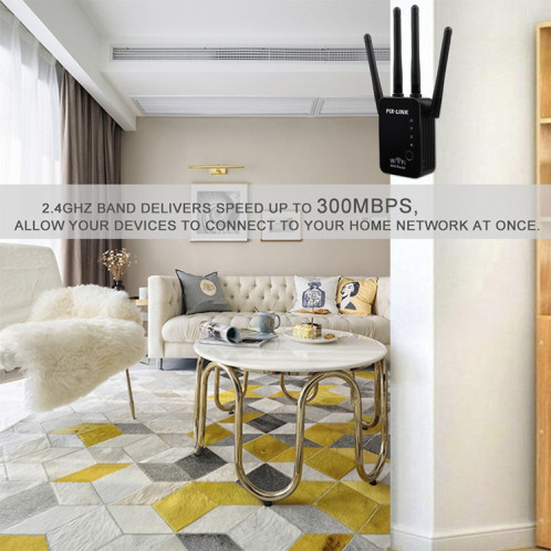 Répéteur de routeur WiFi intelligent sans fil avec 4 antennes WiFi, spécification de prise: prise américaine (noire) SH303A1448-08