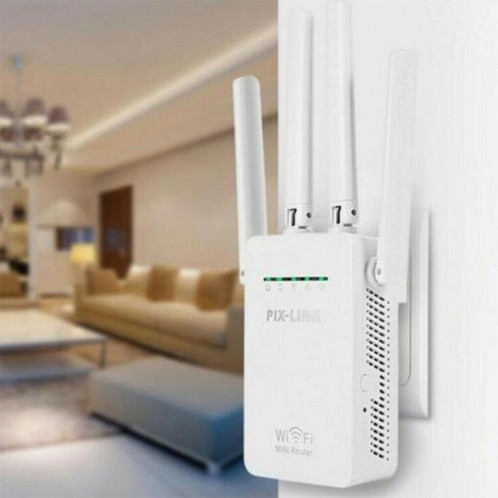 Répéteur de routeur WiFi intelligent sans fil avec 4 antennes WiFi, spécification de prise: prise américaine (noire) SH303A1448-08