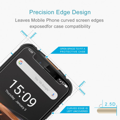 50 pcs 0.26mm 9h 2.5d film de verre trempé pour armure Ulefone 5 / 5S SH9601265-07