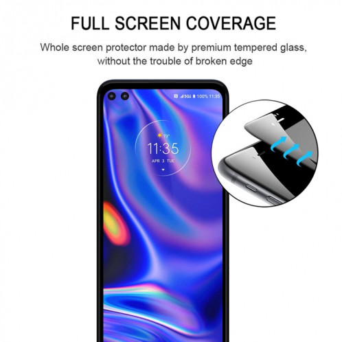 Film de verre trempé de pochette de couverture de colle pour Motorola One 5G UW SH4306712-08
