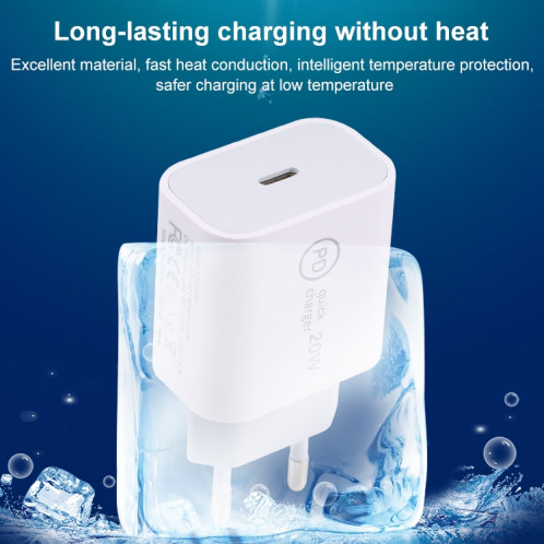 SDC-20W PD Chargeur de voyage USB-C / TYPE-C + 1M 12W USB-C / TYPE-C à 8 broches Set de câble de données, (rose) SH401A562-07