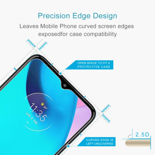 Film de verre trempé de 0,26 mm 9H 2.5D pour Motorola Moto E20 SD67031441-08