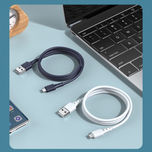 Remax RC-179M 2.4A Micro USB High Elastic TPE TPE FAST DE DONNÉES DE CHARGEMENT DE CHARGEMENT, LONGUEUR: 1M (Blanc) SR101A166-08