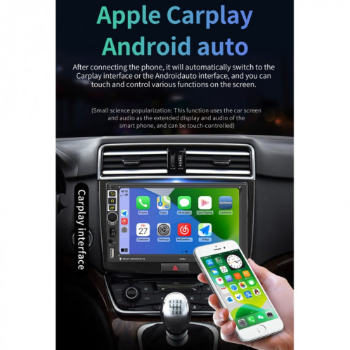 S-8802C 7 pouces IPS Car Player Android Player GPS Navigation Bluetooth Touch Radio FM, Miroir Support Link & FM & WiFi et Contrôle du volant SH3320799-011