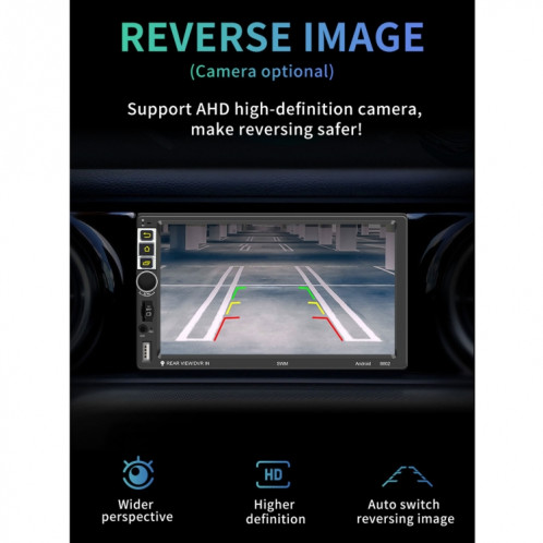 S-8802C 7 pouces IPS Car Player Android Player GPS Navigation Bluetooth Touch Radio FM, Miroir Support Link & FM & WiFi et Contrôle du volant SH3320799-011