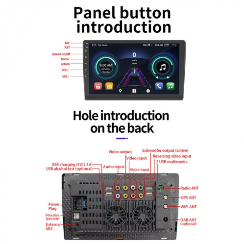S-9090 9 pouces HD Voyage HD Android Player GPS Navigation Bluetooth Touch Radio, Support Miroir Link & FM & WiFi et contrôle de volant, Style: Version standard SH25011028-011