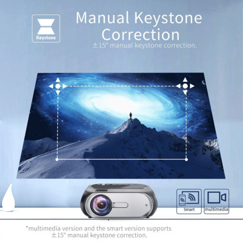 T7 1920x1080P 200 ANSI Portable Home Theater Led HD Digital Projecteur, version de base, Plug UE (Noir) SH001A1702-016