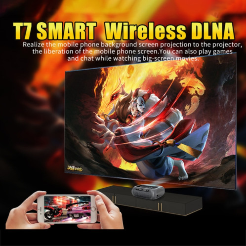 T7 1920x1080P 200 ANSI Portable Home Theater Led HD Digital Projecteur, la même version écran, Plug UK (Noir) SH102A1521-016