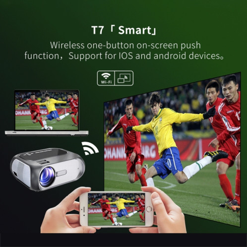 T7 1920x1080P 200 ANSI Portable Home Theater Led HD Digital Projecteur, la même version d'écran, UA Plug (Noir) SH103A1756-016