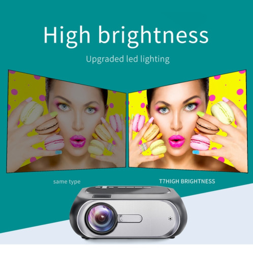 T7 1920x1080P 200 ANSI Portable Home Theater Led HD Digital Projecteur, la même version d'écran, UA Plug (Noir) SH103A1756-016