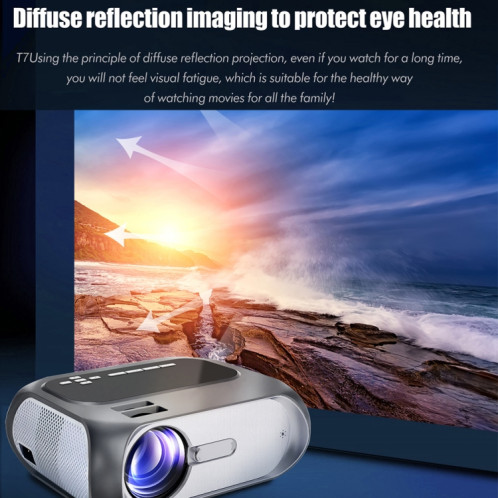 T7 1920x1080P 200 ANSI Portable Home Theater Led HD Digital Projecteur, la même version d'écran, UA Plug (Noir) SH103A1756-016