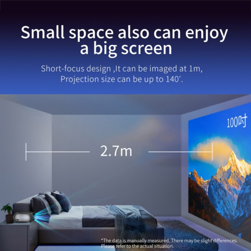 T7 1920x1080P 200 ANSI Portable Home Theater Led HD Digital Projecteur, la même version d'écran, UA Plug (Noir) SH103A1756-016