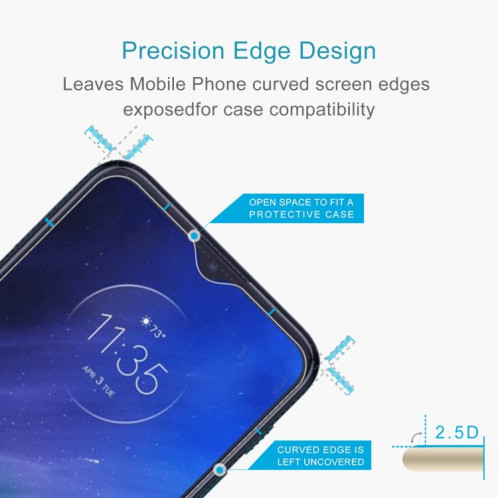 50 pcs 0.26mm 9h 2.5d film de verre trempé pour motorola une fusion SH9419149-06