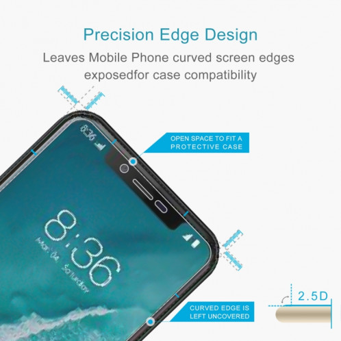 50 pcs 0.26mm 9H 2.5D Film de verre trempé pour Ulefone X SH31211361-06