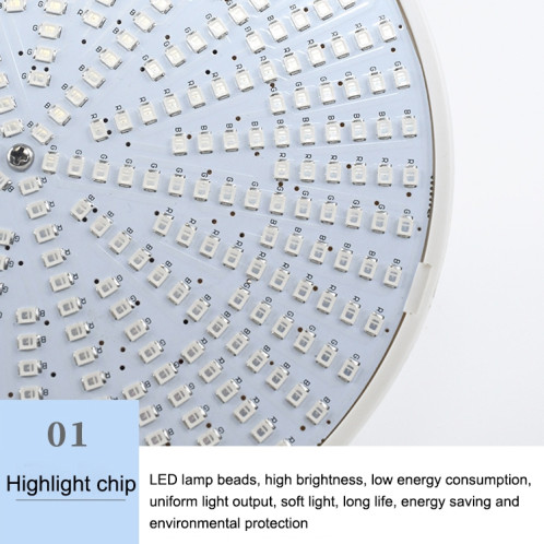Ampoule de piscine à LED en plastique ABS, lumière sous-marine, couleur de la lumière: télécommande colorée +12 boutons (35W) SH704B224-011