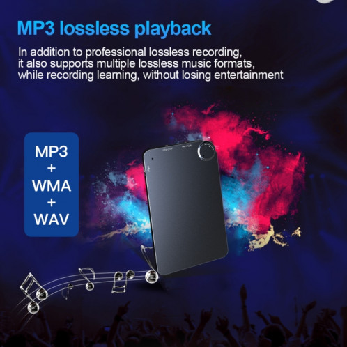 Enregistreur vocal de carte ultra-mince portable K2, capacité: 4 Go (noir) SH101A546-013