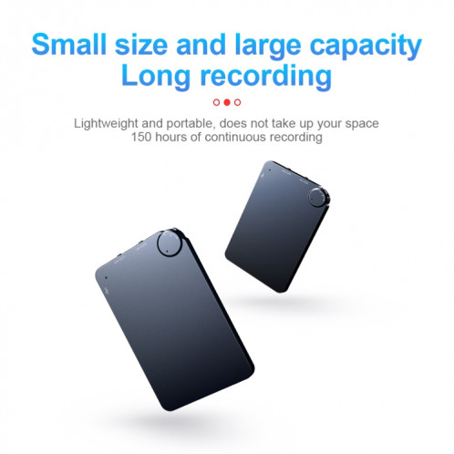 Enregistreur vocal de carte ultra-mince portable K2, capacité: 4 Go (noir) SH101A546-013