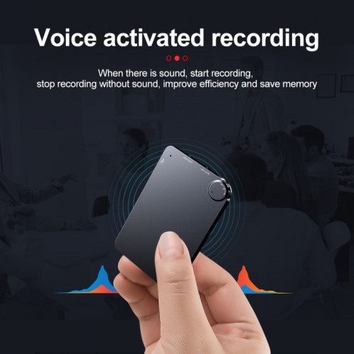 Enregistreur vocal de carte ultra-mince portable K2, capacité: 4 Go (noir) SH101A546-013